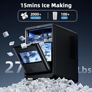 Antarctic Star Crescent Ice Maker, Slow-Melting Countertop Ice Maker, 27 Lbs/24H, 16Pcs in 15Mins, Self-Cleaning,24-Hour Timer, for Home/Kitchen/Office/Party