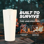 Load image into Gallery viewer, IRON °FLASK Classic Tumbler - Vacuum Insulated Stainless Steel Water Bottle, Double Walled, Drinking Cup, Insulated Travel Mug (Cashmere Cream, 32 oz Solid Lid)