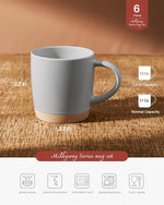 Load image into Gallery viewer, famiware Coffee Mugs for 6, 12 oz Mug Set, Dringking Cup with Handle for Coffee, Tea, Cocoa, Milk, Milkyway serise, Ligth Gray