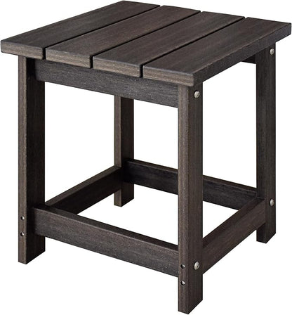 LZRS Adirondack Square Outdoor Side Table for Patio, Pool Composite Patio Table,HDPE End Tables for Backyard,Pool, Indoor Companion, Easy Maintenance & Weather Resistant(Brown Mixture)