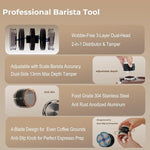 Load image into Gallery viewer, 53mm Coffee Distributor &amp; Tamper - Dual Head Adjustable Depth for Breville Barista Pro/Express/Touch - 304 Stainless Steel Compatible with 54mm Bottomless Portafilter, Black