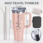 Load image into Gallery viewer, Personalized 40 Oz Tumbler with Handle, Custom Tumbler With Name - Lid and Straw, Stainless Steel Coffee Tumbler Travel Coffee Mug Cup, Personalized Gift for Women Men Birthday
