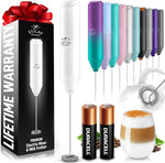 Load image into Gallery viewer, Zulay Kitchen Milk Frother Handheld with 2 Duracell AA Batteries – Electric Drink Mixer for Coffee, Lattes, Cappuccinos, Matcha &amp; Hot Chocolate – Portable Foam Maker &amp; Coffee Bar Accessory