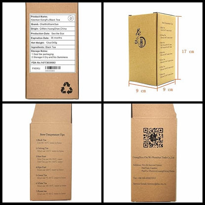 ChaWuWarmSun [B] Keemun KongFu Black Tea,12oz/340g,Kong Fu Tea Loose Leaf,Chinese QiMen HongCha