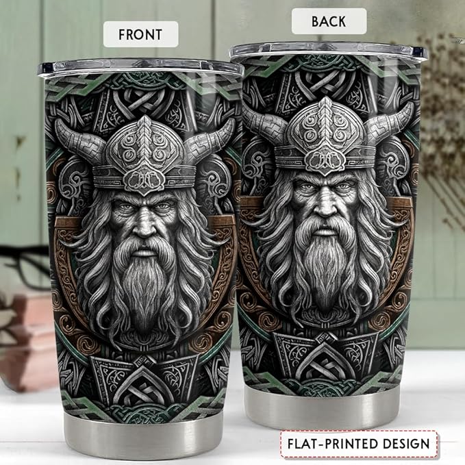 Viking Cup Tumbler 20oz Viking Gifts for Men Vikings Stainless Steel Insulated Tumblers Coffee Travel Mug Gift for Birthday Christmas