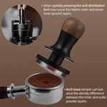 Load image into Gallery viewer, MHW-3BOMBER Espresso Tamper 58.5mm - 3 Spring Loaded Tamper - Barista Coffee Tamper with 15lb / 30lb Replacement Springs - Walnut Handle Calibrated Tamper -Arch Base T6521C-OS