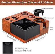 Espresso Tamping Station Knock Box - 9 in1 Espresso Knock Box And Tamp Station Coffee Organizer Fit for 51mm 53mm 54mm 58mm Espresso Tamper Distributor Portafilter Puck Screen Accessories Storage