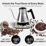 Load image into Gallery viewer, COZII Gooseneck Electric Kettle with ±1°F Temperature Control, 1200W Quick Heating for Pour Over Coffee &amp; Tea, 0.9L Water Boiler with 24H Keep Warm &amp; Auto Shut Off, Stainless Steel Interior, Silver