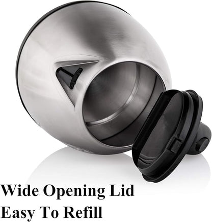 Mixpresso 1.2L Stainless Steel Small Electric Kettle, Cordless 1500w Fast Boiling Pot, Portable Hot Water Electric Tea Kettle With Boil Dry Protection & Auto Shut-Off