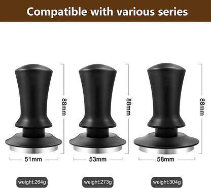 K COOL Coffee Tamper, Espresso Tamper, Premium Barista Tamper with Calibrated Spring, 100% Flat Stainless Steel Base Tamper for Espresso Coffee Machine (51mm, Black)