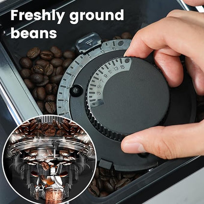 Mcilpoog WS-D5 Pro Fully Automatic Coffee Machine 12 Drinks, Office or Home Use,Wi-Fi Enabled, Liquid Volume & Temperature, Cappuccino Latte Espresso, Automatic Cleaning, Super Automatic Coffee Maker