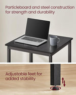 Load image into Gallery viewer, VASAGLE Bar Table, Small Kitchen Dining Table, High Top Pub Table, Height Cocktail Table for Living Room Party, Sturdy Metal Frame, 23.6 x 23.6 x 36.2 Inches for Narrow Spaces, Ebony Black and Black