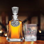 Load image into Gallery viewer, Heritage Pewter Pintail Duck Square Shot Glass | Hand-Sculpted 1.5 Ounce Shot Glass | Intricately Crafted Metal Pewter Inlay