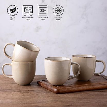 AmorArc 12oz Coffee Mugs, Ceramic Coffee Mugs set of 6 for Man, Woman, Dad, Mom, Modern Coffee Mugs with handle for Latte/Cappuccino/Milk/Cocoa. Dishwasher&Microwave Safe, Cappuccino