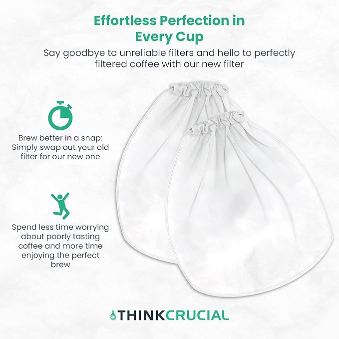 Think Crucial Replacement Strainer Bag Compatible With Toddy« Cold Brew System 5 Gallon Commercial Brewers, Washable & Reusable (2 Pack)