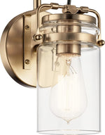 Load image into Gallery viewer, Kichler Brinley 11.5" Wall Sconce in Champagne Bronze, 1-Light, Vintage Wall Mount Light with Clear Glass, (11.5" H x 5" W), 45576CPZ