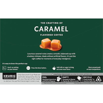 Starbucks K-Cup Coffee Pods, Caramel Flavored Coffee, Naturally Flavored, 100% Arabica, 6 boxes (60 pods total)