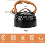 Load image into Gallery viewer, Whistling Teapot, 2.6 Qt 304 Food Grade Stainless Steel Tea Kettle with Heat-resistant Handle, Durable, not Rust，One-button Switch(BLack）