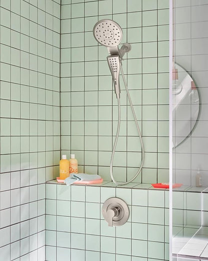 Moen Verso Spot Resist Nickel Round Rain Shower Head and Detachable Handshower Combination with Magnetix Docking System and 60-inch Metal Hose, 220C2SRN