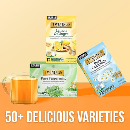 Twinings Pure Camomile Herbal Tea 72 K-Cup Pods for Keurig, 12 Count (Pack of 6), Made with Pure Camomile Blossoms, Naturally Caffeine-Free, Enjoy Hot or Iced