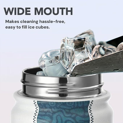 Football Water Bottle, 24 oz Insulated Stainless Steel Sports Bottle with Straw, Football Stuff Gifts for Boys