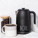 Load image into Gallery viewer, Rae Dunn Electric Hot Water Kettle - Stainless Steel Coffee Maker, Tea Kettle, Swivel Base, With Automatic Shut Off Boil-Dry Protection, Easy Pour Pitcher, 1500 Watt Boiling Power, 1.7 Liters, Black
