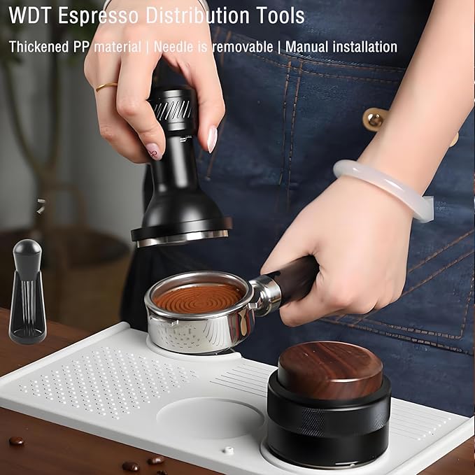 WDT Espresso Distribution tools with PP Handle, 10 x 0.4mm 304 Stainless Steel Needles Installed Coffee Stirrer for Barista