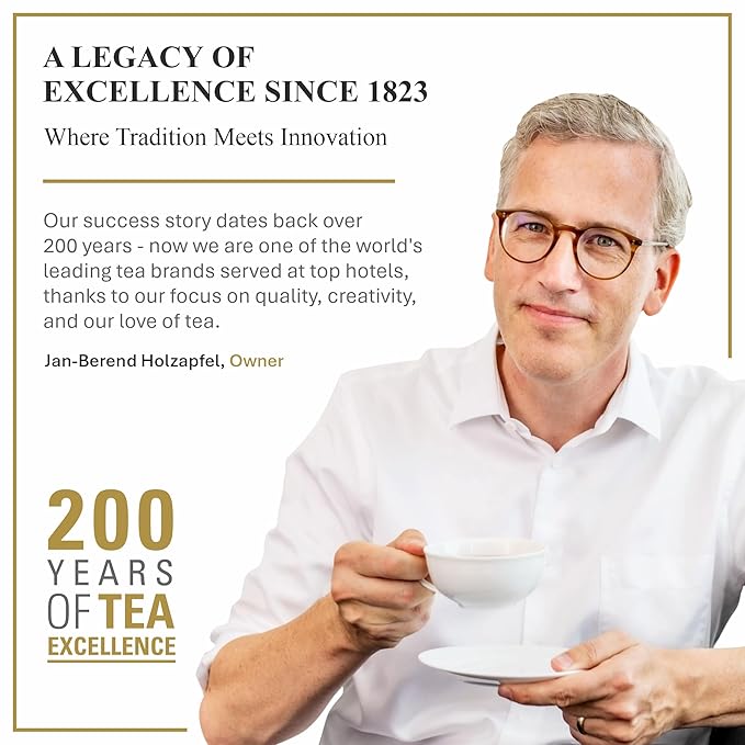 Ronnefeldt 100% Natural English Breakfast – German Black Tea – Bold & Smooth Morning Blend – Caffeine Boost – Loose Leaf in 15 Individually Wrapped Bags