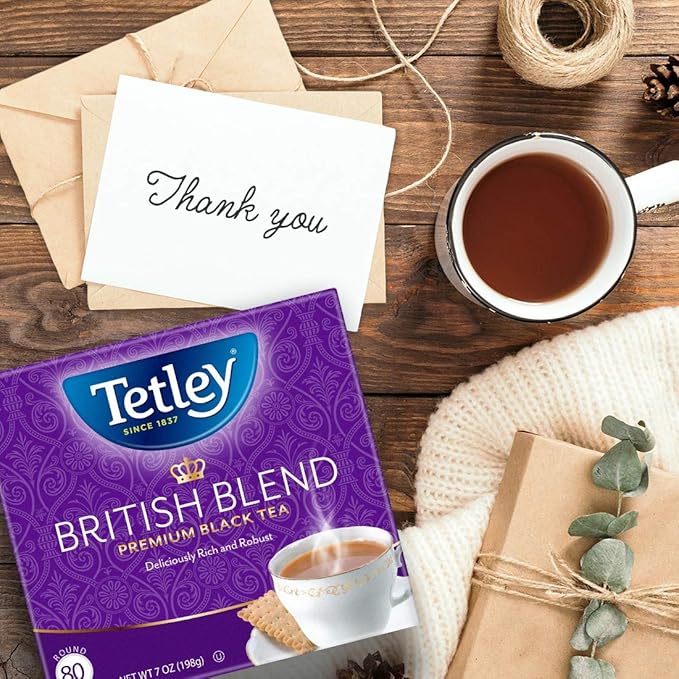 Tetley British Blend Premium Black Tea, 80 Teabags (Pack of 4)