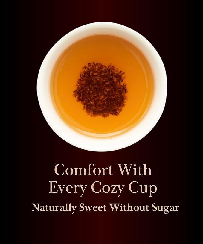 EZR Leaf Apple Cinnamon Rooibos Tea Caffeine Free Decaf Herbal Tea, 20 counts 2.1 Once Pyramid Tea Bags, Naturally Sweet, Relaxing Sleep Blend