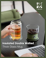 Load image into Gallery viewer, ZENS Modern Glass Infuser Teapot, Smart One Touch Tea Maker for Loose Tea Diffusers with Insulated Mug and Portable Case, Enchanted Teapot Alternatives for Tea Lover Gifts
