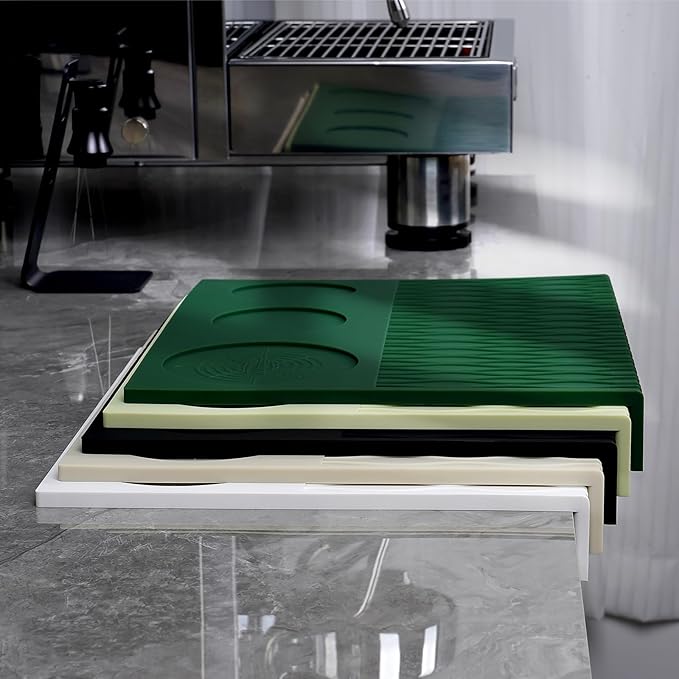 IKAPE Espresso Tamping Mat, Food Grade Silicone Coffee Tamper Mat, Portafilter Tamp Mat Espresso Accessory For Baristas, Waterproof Heat Resistant Tamping Pad Mat for Counter