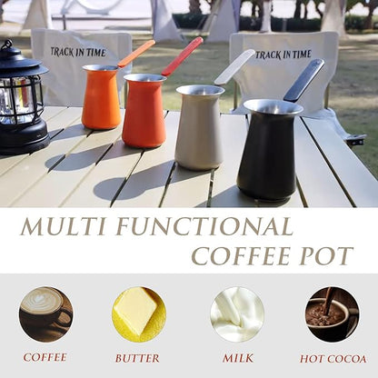 Turkish Coffee Pot - Coffee Maker, Briki Greek Turkish Pot, Arabic Tea Pot, Cezve/Ibrik Coffee Pot for Stovetop(400 ml,Serves 5)