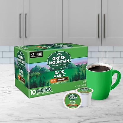 Green Mountain Coffee Dark Magic Decaf, Keurig Single Serve K-Cup Pods, Dark Roast Coffee, 60 Count, (6 Packs of 10)