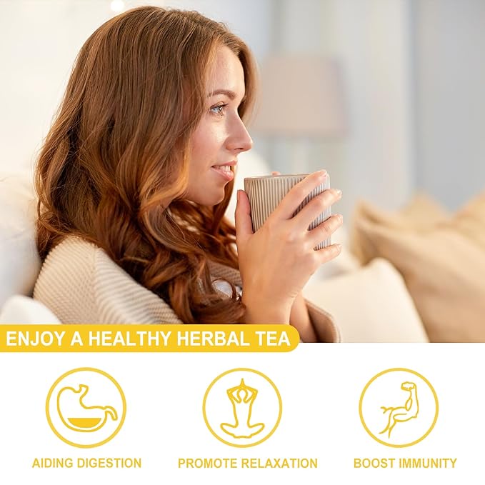 FullChea - Chamomile Tea bags, 50 Teabags - Pure & Natural Chamomile Flower Herbal Tea for Relaxation - Non-GMO - Caffeine-free - Support Digestion & Boost Immune System