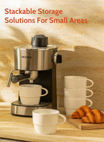 Load image into Gallery viewer, Sweese 6-Pack Porcelain Latte Cups, White Superior Durable Professional, 6 Count (Pack of 1)