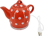 Load image into Gallery viewer, FixtureDisplays® Ceramic Electric Kettle with Red White Polka Dots 13581NEW