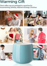 Load image into Gallery viewer, Teocera Ceramic Coffee Mug Set of 4-12 oz Coffee Mugs with Large Handles for Hot or Cold Drinks Like Latte, Cocoa, Tea or Juice - Smooth Ceramic, Dishwasher Safe, Turquoise