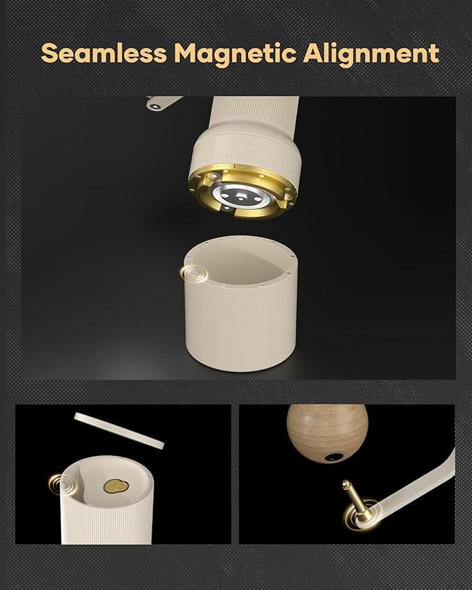 Cocinare ESSENCE GO B38 Ultra Manual Coffee Grinder – with Carrying Case Hand Grinder Capacity 30g, GhostEdge Ultra Burr & 80 Grind Settings, Perfect for Pour-over, Espresso, Cold Brew (Vintage White)