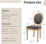 Load image into Gallery viewer, Vintage French Country Dining Chairs Set of 4, Linen Fabric Dining Chairs with Solid Wood Legs, Grey 4 Dining Chair Set, Sillas para Comedor, Kitchen &amp; Dining Room Chair (Gray, Linen, 4Pcs)