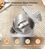 Load image into Gallery viewer, Electric Kettle, 1.0L 1200W Fast Heat with Auto Shut-Off, Boil-Dry Proof, 7 Temperature Control Teapot, Double Wall Stainless Steel Water Boiler Heater, 4H Keep Warm, Cool Touch Coffee Tea Pot, White