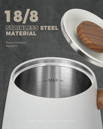 Load image into Gallery viewer, POLIVIAR Electric Gooseneck Kettle, 1350W Electric Tea Kettle Wood Pattern Handle, 34oz Pour Over Electric Kettle for Coffee &amp; Tea, 18/8 Stainless Steel Inner, Temperature Control &amp; Rapid Heating