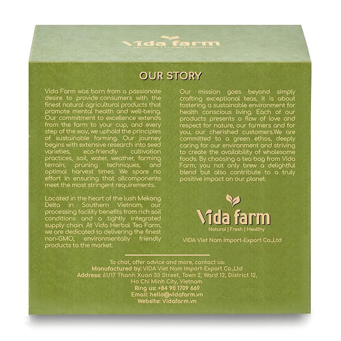 VIDA FARM 50 Premium Soursop Tea Bags, 100% Natural Pure Soursop Leaves: Pleasant Taste, Natural Flavor, Caffeine Free, Hojas de Guanabana Para te, Dried Graviola Leaves Guyabano Tea