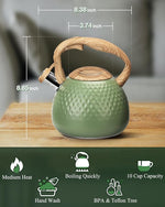 Load image into Gallery viewer, Tea Kettle Stovetops, 2.5 Quart Food Grade Stainless Steel Water kettles for Stove Top Teatop with Anti-hot Ergonomic Handle,Suitable for All Heat Sources