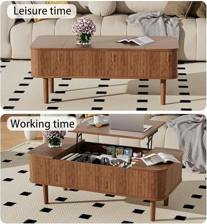 Walnut Coffee Table with Storage, Lift Top Coffee Table, Mid Century Modern Coffee Tables, Lift up Center Table for Living Room