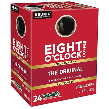 Eight O'Clock Coffee The Original Keurig Single-Serve K-Cup Pods, Medium Roast Coffee, 96 Count (4 Packs of 24)
