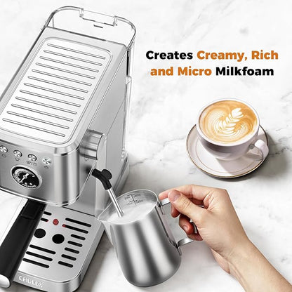 CHULUX Elite Espresso Machine 20 Bar, Hot and Ice Espresso Maker with Steam Wand for Americano, Latte, Cappuccino