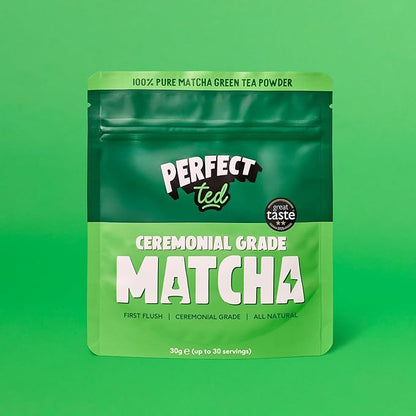 Perfect Ted Powder | Organic Matcha 30g | Organic Ceremonial Grade Matcha | Japanese Matcha Tea Powder | Matcha Fuel | (30 Servings)