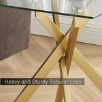 Load image into Gallery viewer, Modern Style Square Side Table with Tempered Glass Top and Metal Tubular Legs, Gold 20”Dx20”Wx22”H