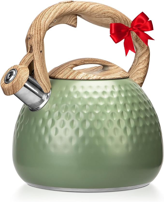 Tea Kettle Stovetops, 2.5 Quart Food Grade Stainless Steel Water kettles for Stove Top Teatop with Anti-hot Ergonomic Handle,Suitable for All Heat Sources